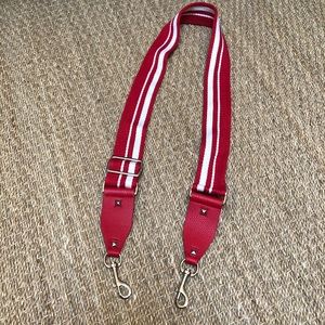 New red and white bag strap removable